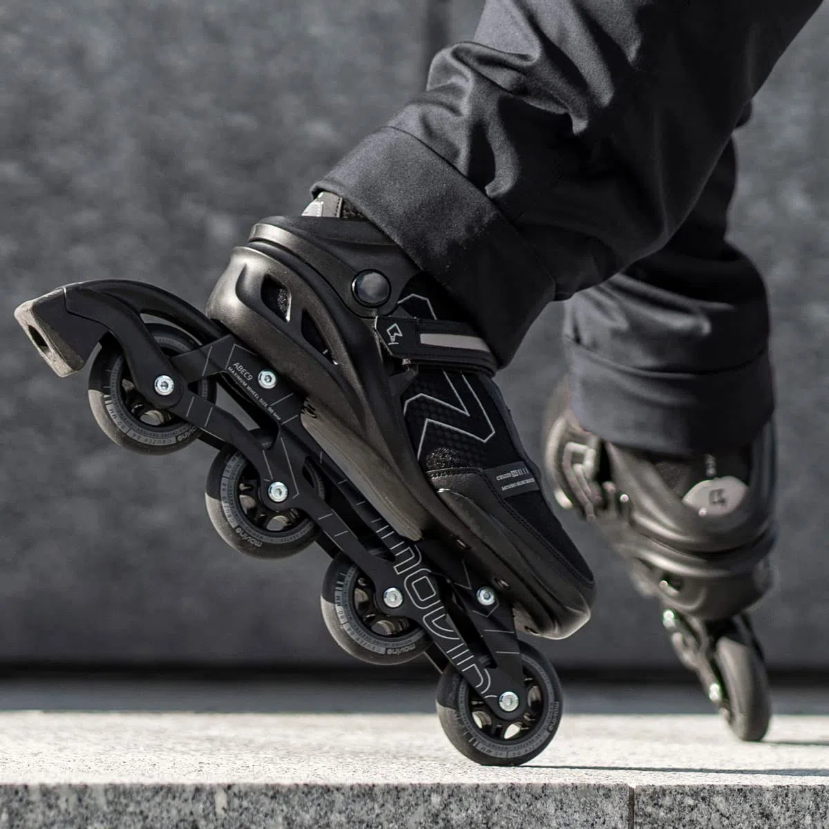 Movino Inline Skates | Cruzer B4 | Fitness Rollschuhe | Damen Herren Inliner | Inliner für Erwachsene | Inlineskates mit Schnellschnürsystems und Reflexionselemente | Rollers mit Aluminium Kufe