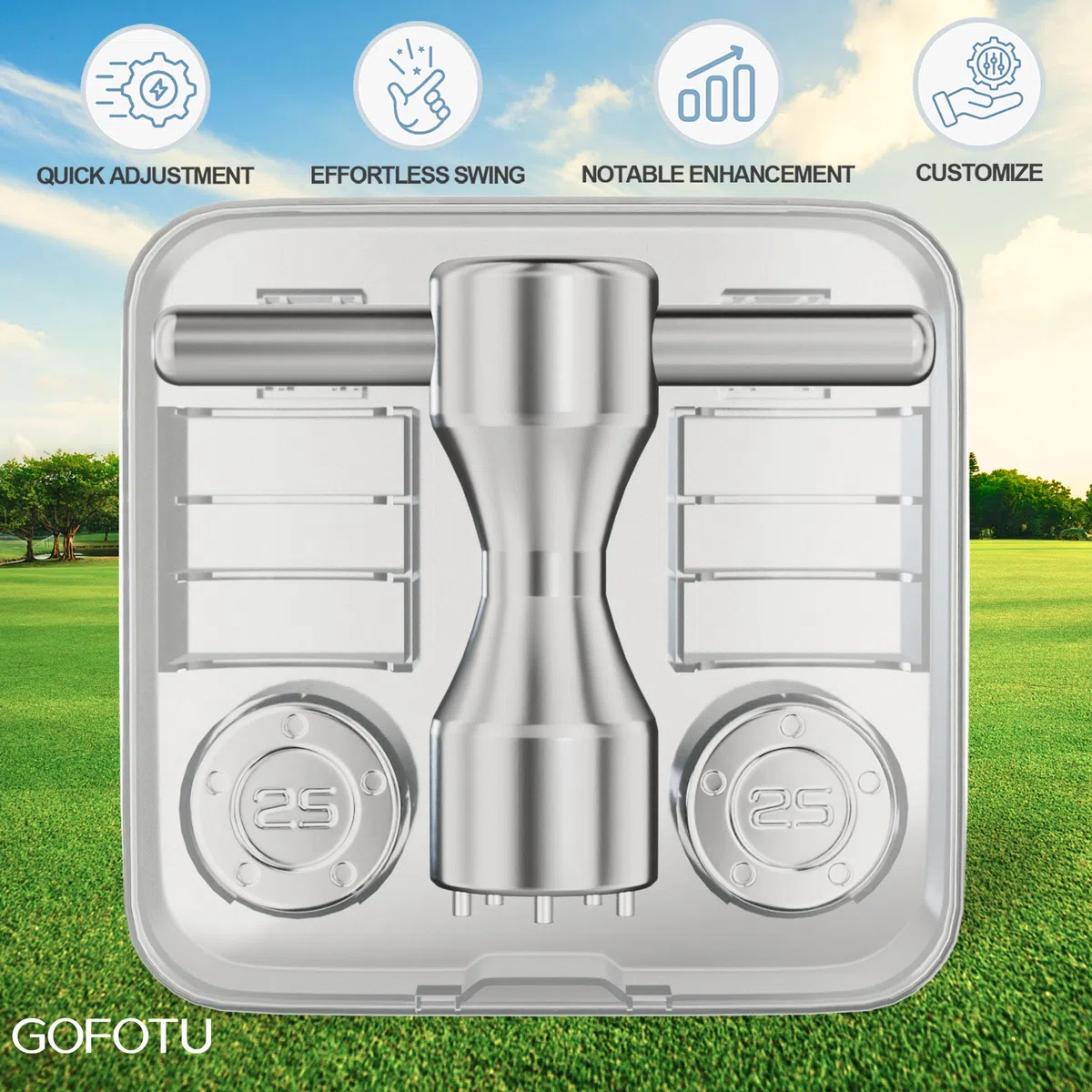 Golf Gewichte 2 Stück 5 g - 40 g Golfgewichte Schraubenschlüssel Kit passend für Titleist Scotty Cameron Putter Newport (2 Stück 25 g + Schraubenschlüssel)