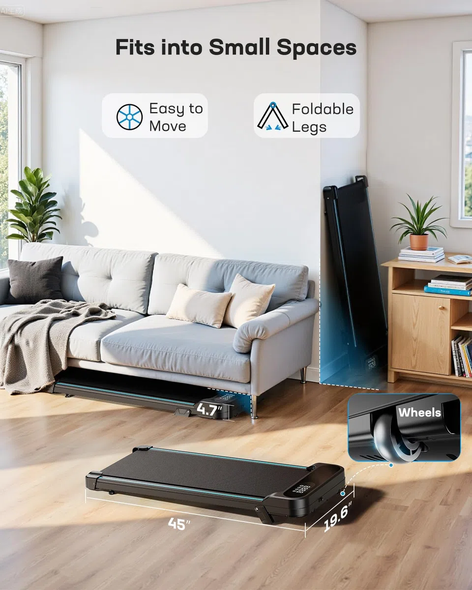 HUANUO Walking Pad, Laufband f¨¹r Zuhause mit Steigung 5%, 150 kg Gewichtskapazit?t, 2,5 HP Laufband Schreibtisch f¨¹r Zuhause und B¨¹ro, tragbares Laufb?nder mit Fernbedienung & LED-Anzeige
