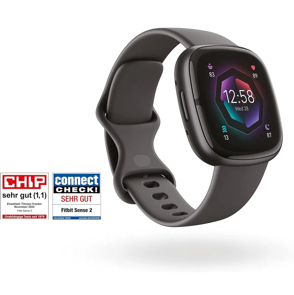 Google Fitbit Sense 2 – Smartwatch Damen / Herren – Fitnessuhr mit integriertem GPS und Telefonfunktion – Fitness-Tracking mit Stressmanagement, EKG und Schlafanalyse – kompatibel mit Android/iOS