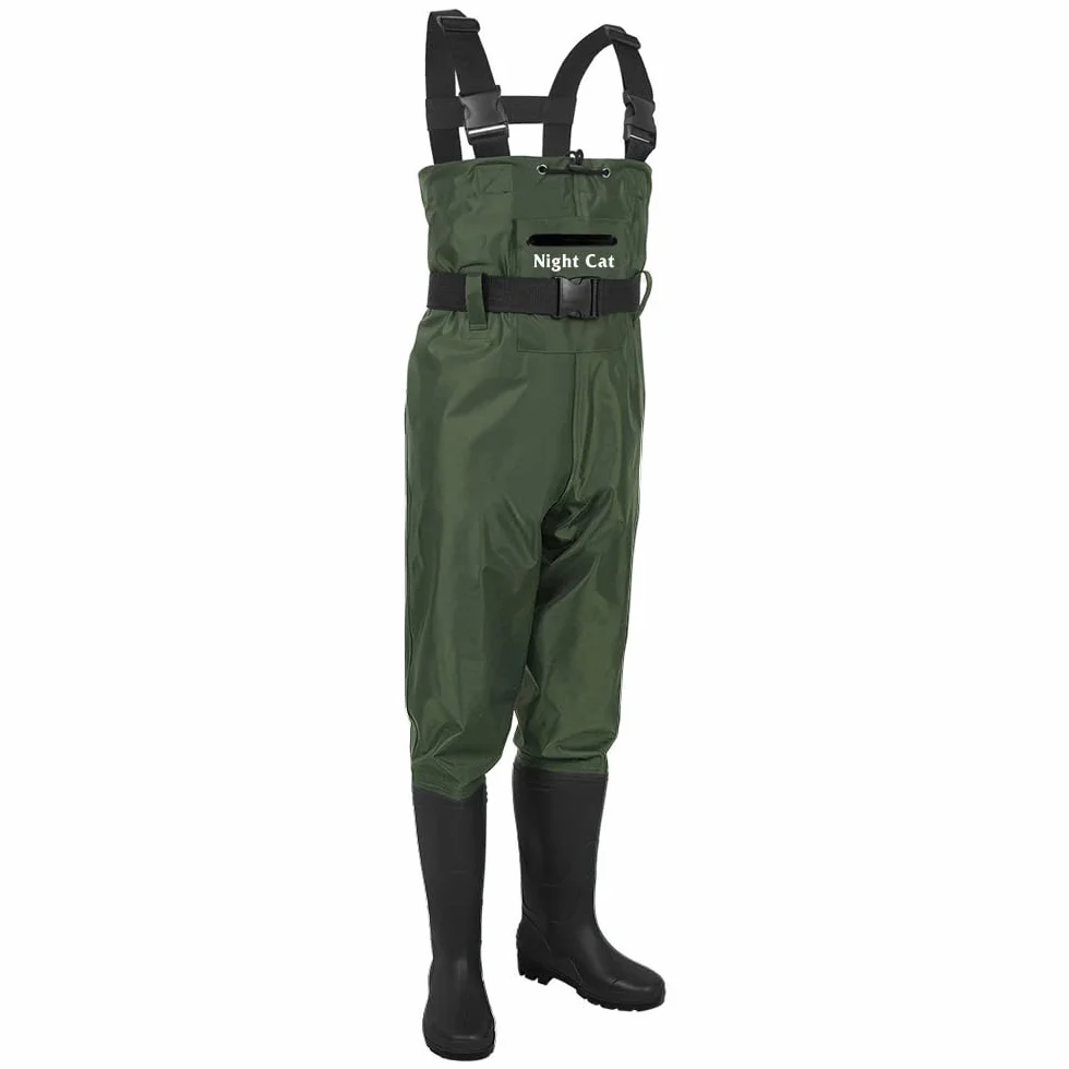 Night Cat Wathose Herren Damen Frauen Wathose mit Stiefeln wasserdichte Atmungsaktive Crosswater Waders