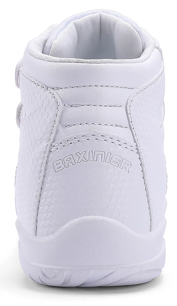 BAXINIER Girls White High Top Cheerleading Shoes Lightweight Youth Cheer Competition Sneakers Training Dance Tennis Shoes