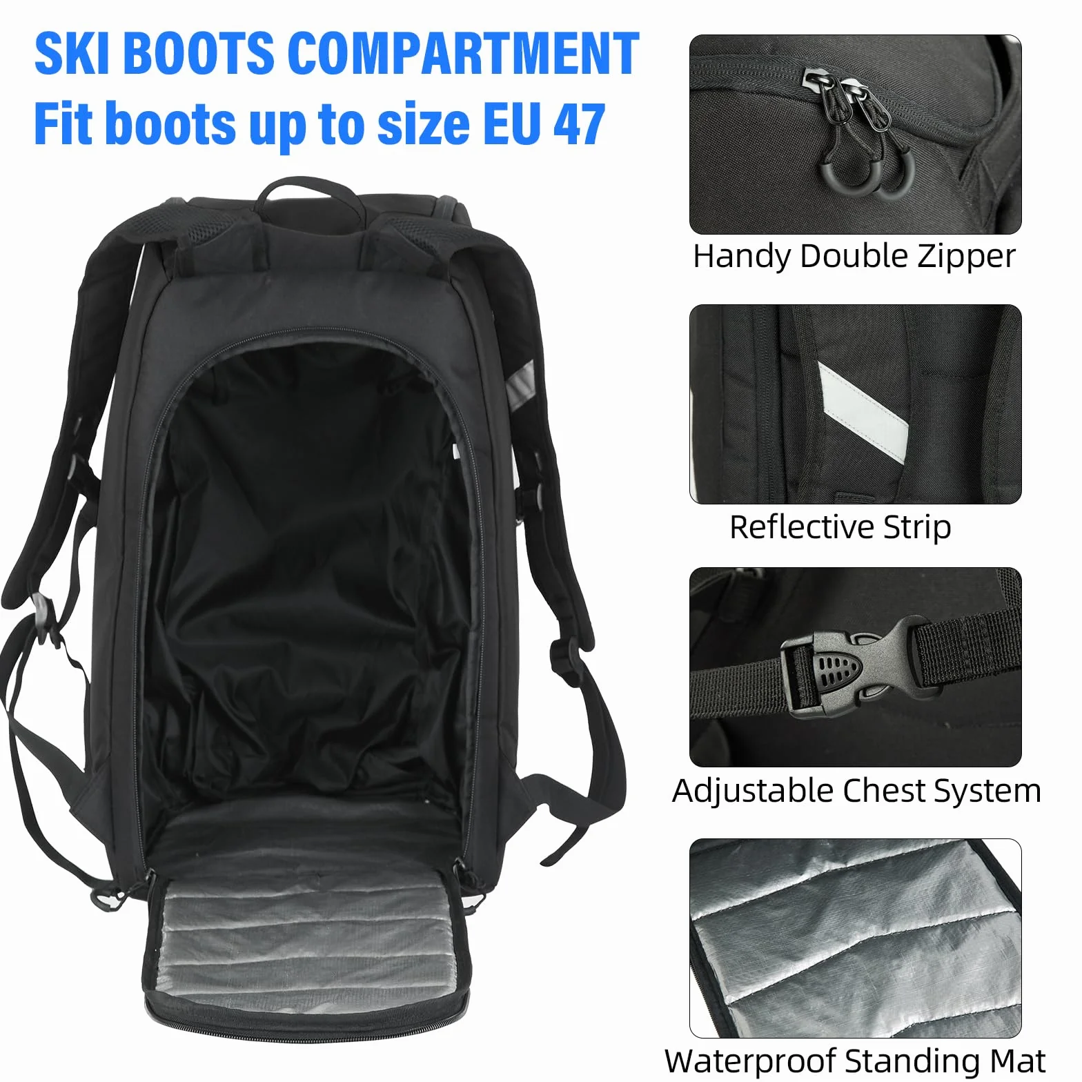 AUMTISC Skirucksäcke Stiefeltasche Skischuhtasche Skirucksack Skischuhrucksack Skitasche Skischuh Helmtasche Helmrucksack Skihelmtasche
