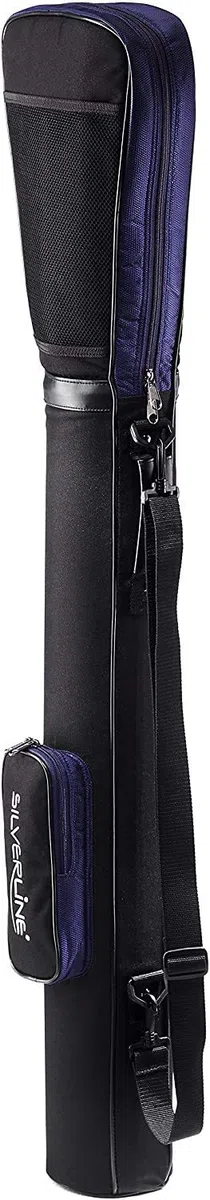 Golftasche / Pencilbag / Reisebag / Rangebag / Pistolbag / Tragebag mit integrierter Schutzhaube und Außentasche in Farbe: schwarz - navy