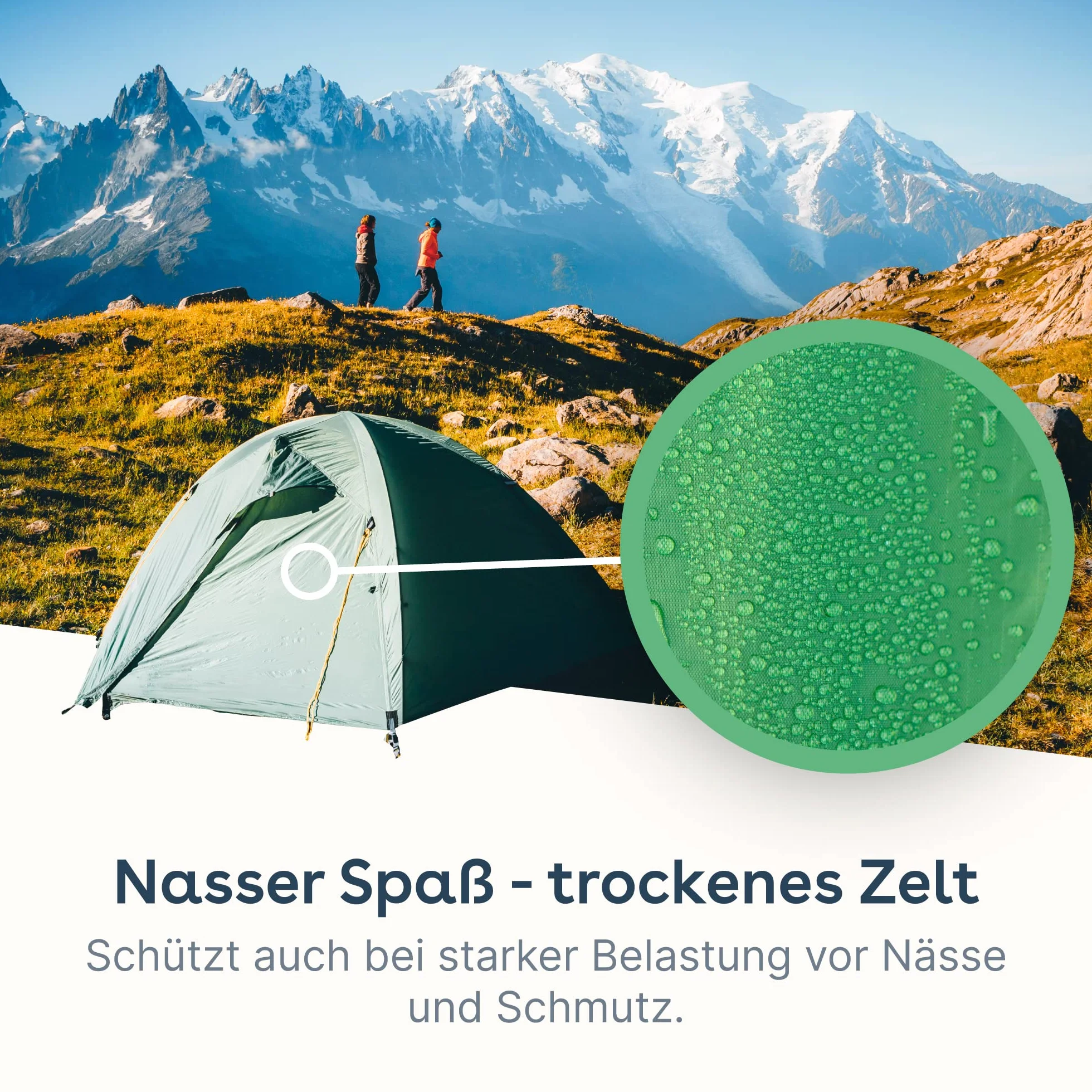 Zelt Imprägnierung - Imprägnierspray für Zelte & Pavillons aller Art - Veganer Schutz vor Nässe & Schmutz - UV-stabil, Zelt Zubehör & PFC-frei - Imprägnierspray Zelt - Made in Germany