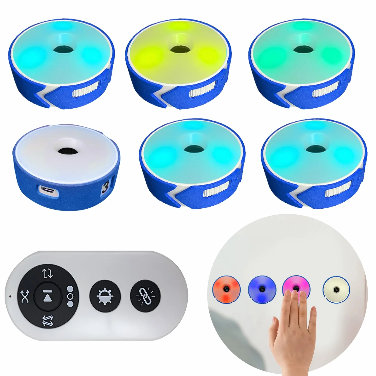 Reaktions-Trainingslichter, 6-teiliges 4-Modus-Sport-Agilitätslicht-Trainingsset mit USB-Ladekabel, Sport-Reaktions-Trainingslichter, Geschwindigkeit für Athleten, Trainer, Fitnesstrainer
