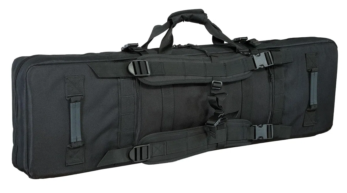 Heavy Duty Deluxe Gewehrtasche – Single & Double Rifle Bag, taktisches Langwaffen-Futteral gepolstert mit Seitenfächern & Wabenschaum, für Zubehör