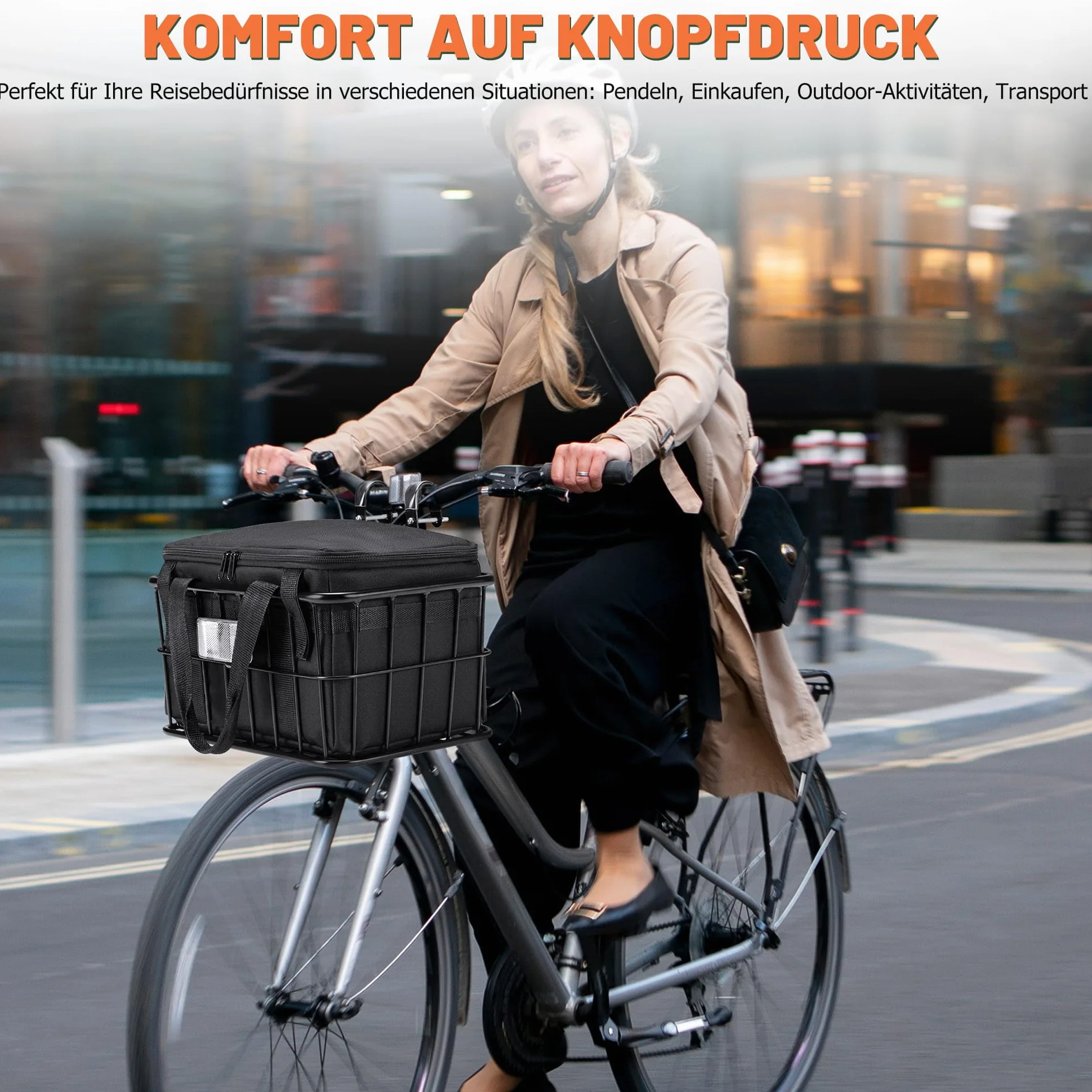 CDYWD Fahrradkorb Vorne für mit Herausnehmbarer Innentasche, Groß Lenkerkorb Fahrrad Herren & Damen, Korb Fahrrad Vorne für Ebike, Scooter, Mountainbike, Rennradfahren, Citybike, Beach Cruiser