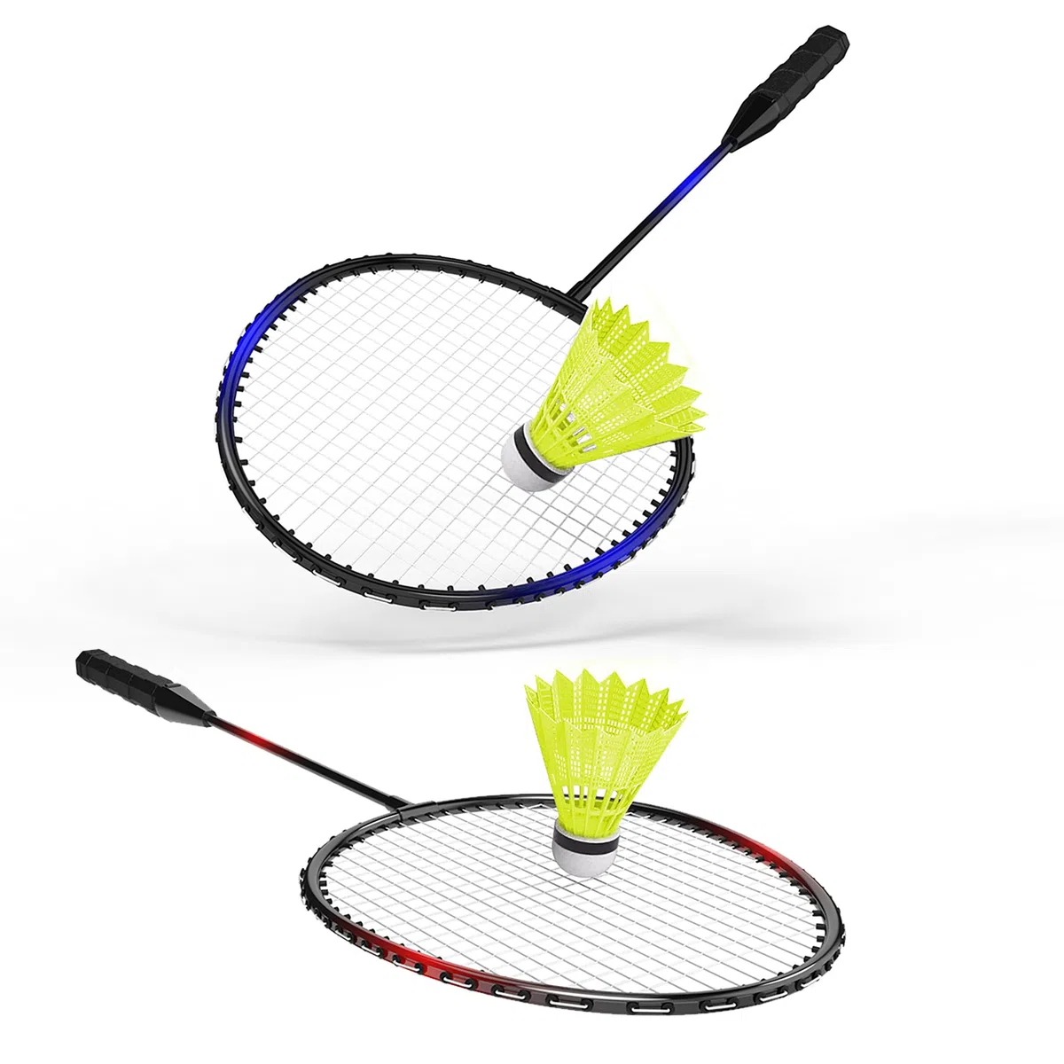 KH Federball Set Badminton Schläger Set of 2 oder 4 für Erwachsene Kinder, Schläger, Federbälle und Tragetasche im Lieferumfang