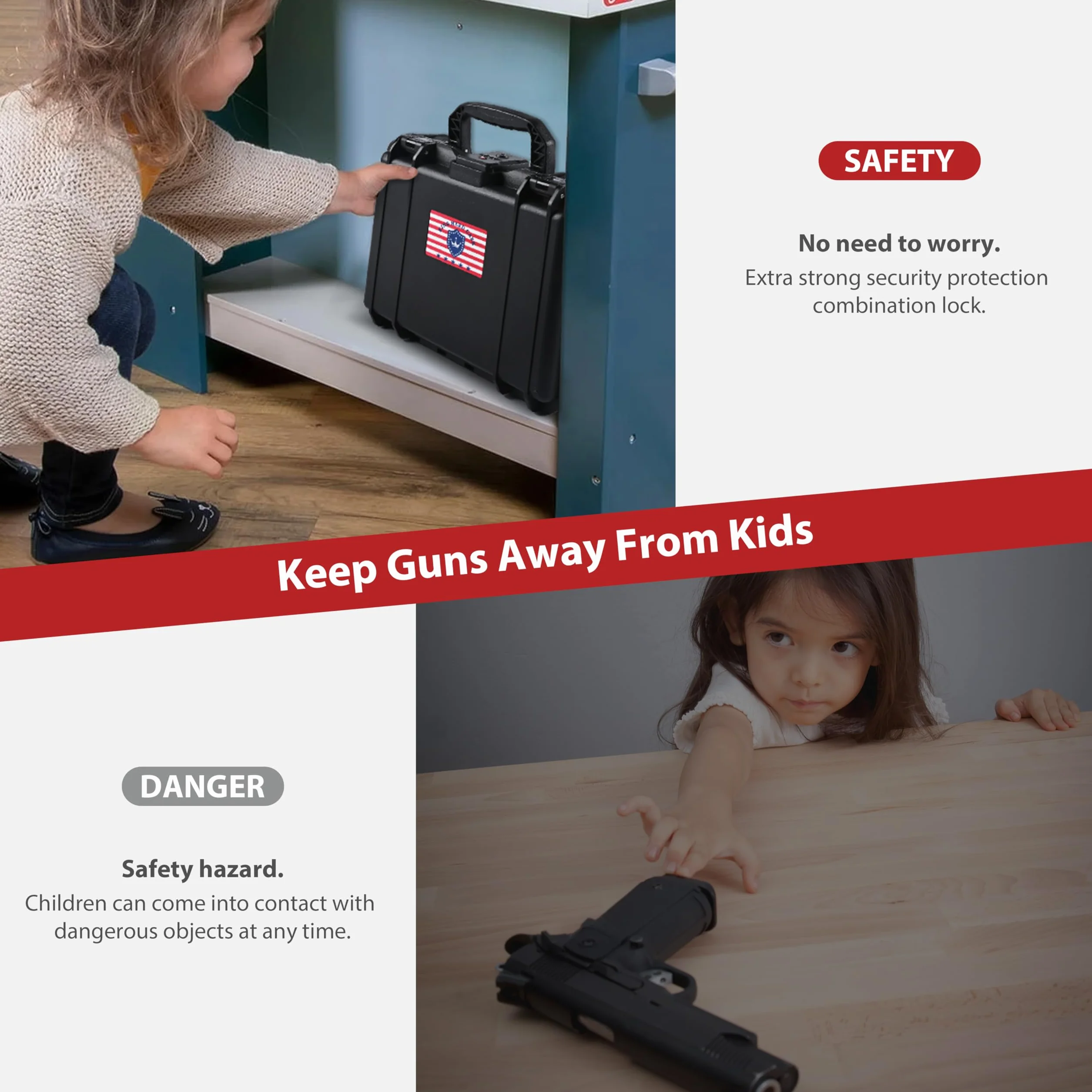 Kinghardcase Pistolenkoffer Waffenkoffer TSA Waffenbox Hartgewehrbox DIY Wasserdicht TSA Zugelassenes Abschließbar mit Schaumstoff Stoßfest Hartgehäuse für Pistolen