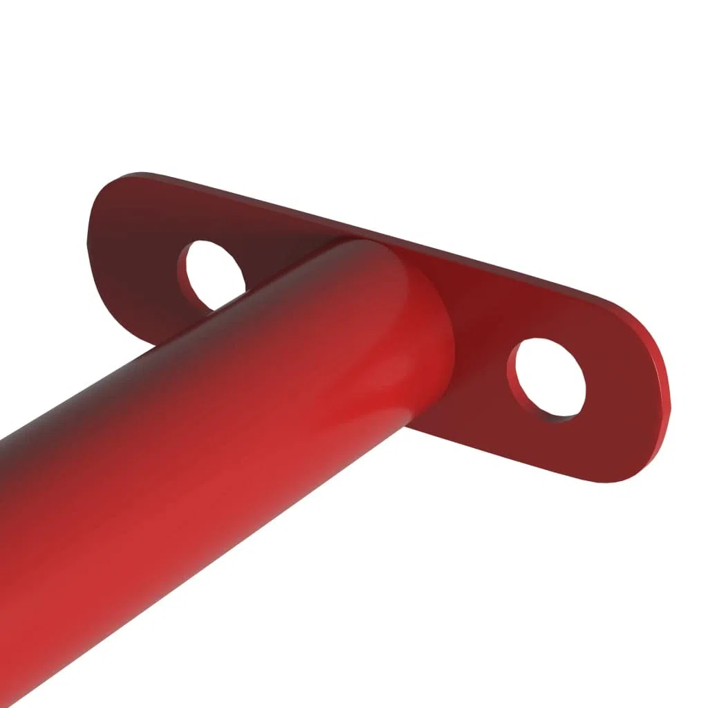 vidaXL 2X Turnstange Reckstange Klimmzugstange Kletterstange Stange Turnreck Metallreck Gymnastik Turnstangen Kinder 125cm Stahl Rot