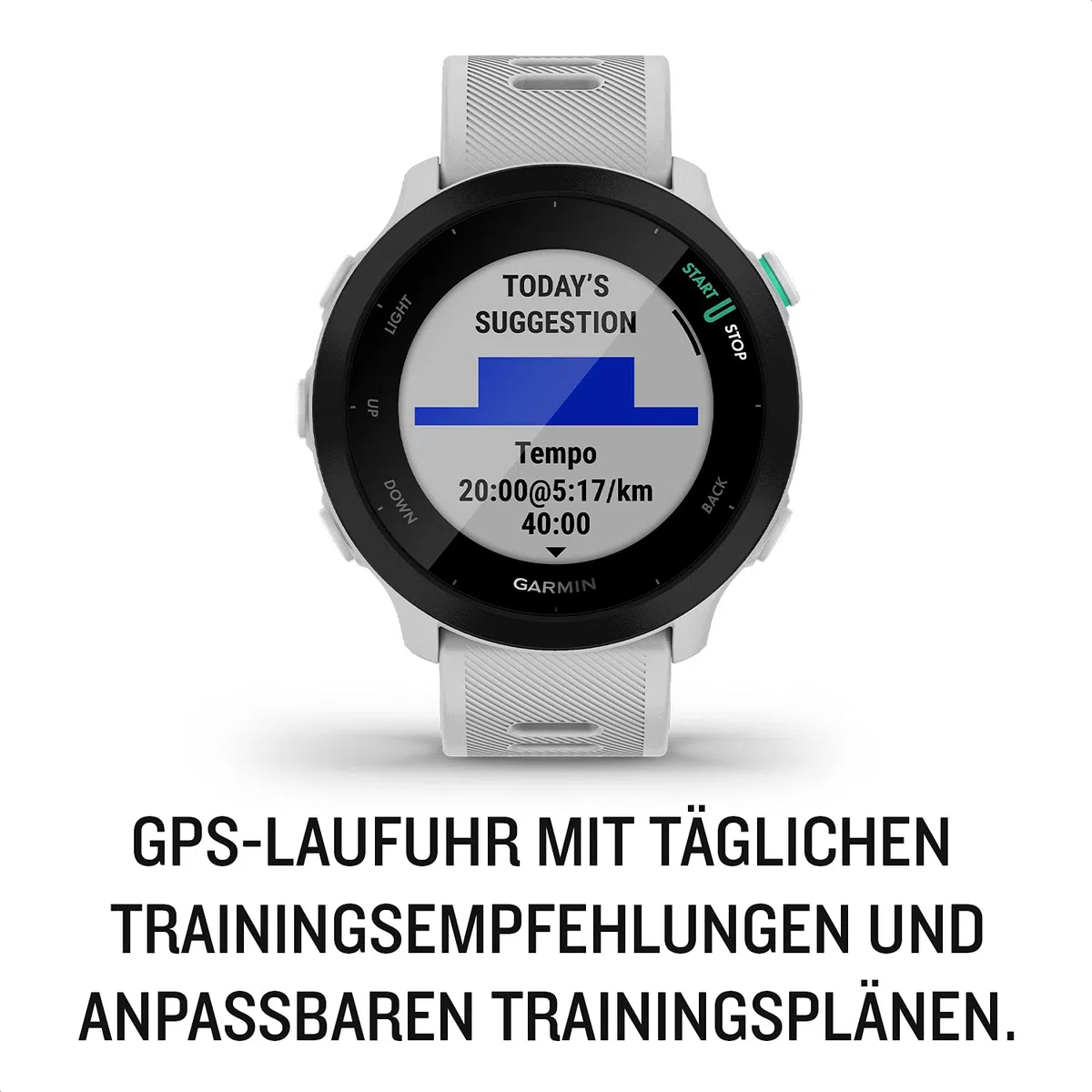 Garmin [renewed] Forerunner 55 – GPS-Laufuhr mit 1,04“ Always-On-Farbdisplay, täglichen Trainingsempfehlungen, Laufzeitprognose, über 15 Sport-Apps und bis zu 14 Tagen Akkulaufzeit [Generalüberholt]