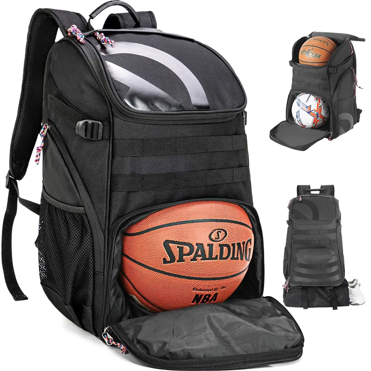 Großer Basketball-Rucksack für Männer, Frauen & Kinder - 35L Fassungsvermögen mit Ballfach & Schuhbeutel - Geeignet für Fußball, Volleyball, Football & Mehr