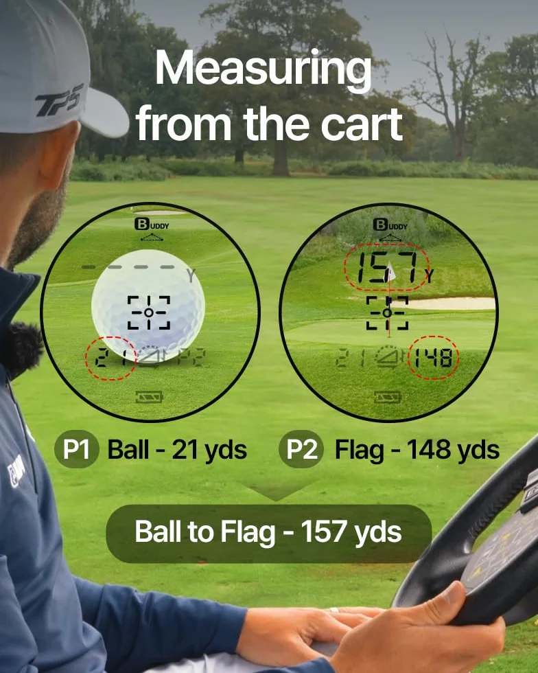 Golf Buddy GB Laser 2S Pro Golf Entfernungsmesser mit Neigung, 2–1000 m Reichweite, Pin Finder Vibration, Buddy-Modus, Scan und Triangulation – Präziser Laser-Entfernungsmesser, nur 161 g leicht