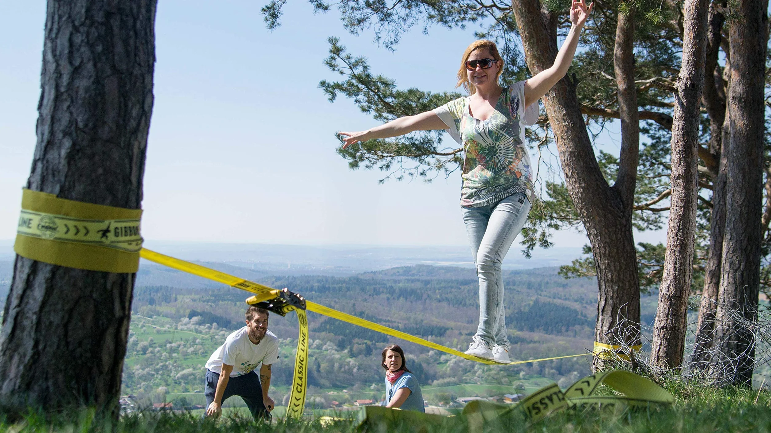 Gibbon Slacklines Slackline Set Gibbon Slacklines Classic, Gelb,15 Meter Komplettset