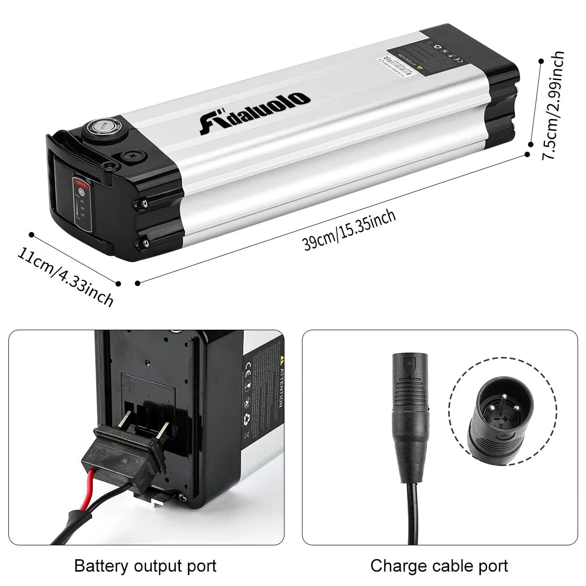 Ebike Akku 36V 48V 10AH-20AH mit Ladegerät - Silverfish Elektrofahrrad Lithium Batterie Fahrrad Ersatzakku 2 Pin/4 Pin für E-Bike-Fahrrad Ba-fang/Tong-Sheng und andere