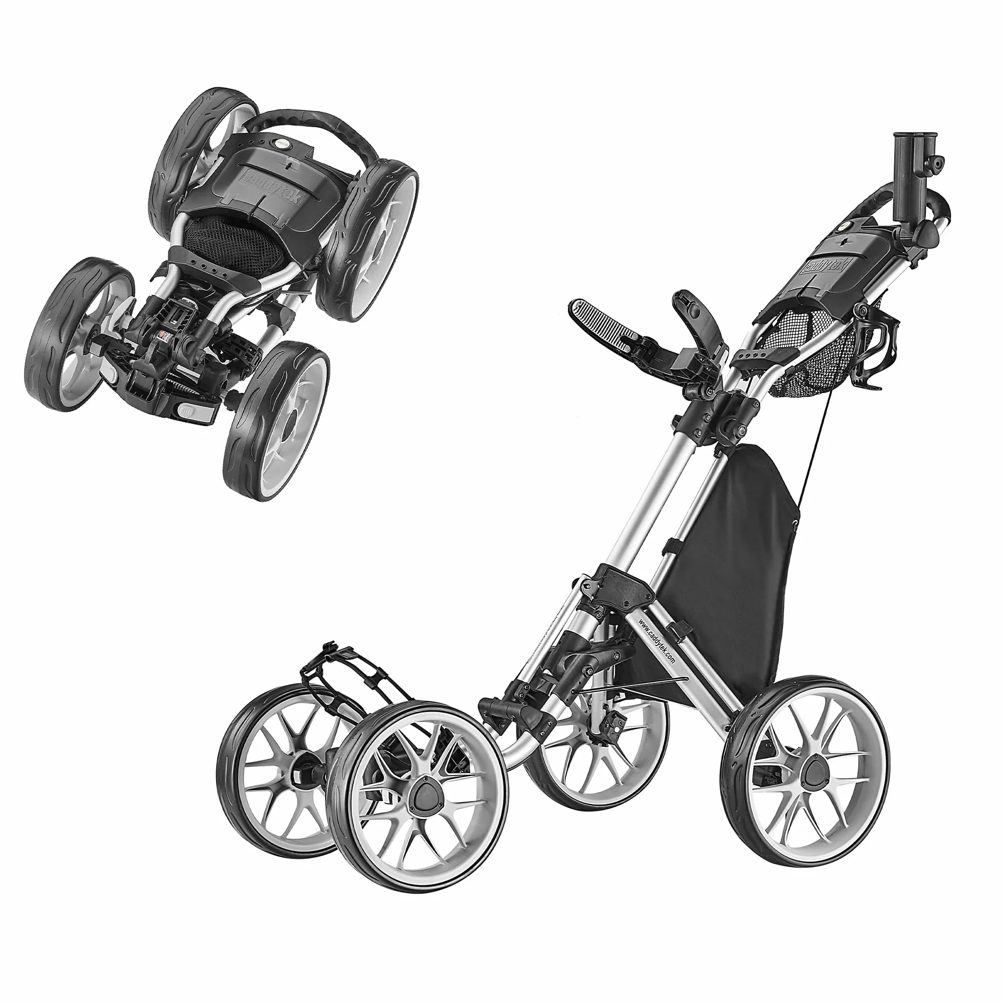 CaddyTek Caddycruiser One Version 8 1-klick-Klappwagen mit 4 Rädern, leicht, kompakt, leicht zu öffnen