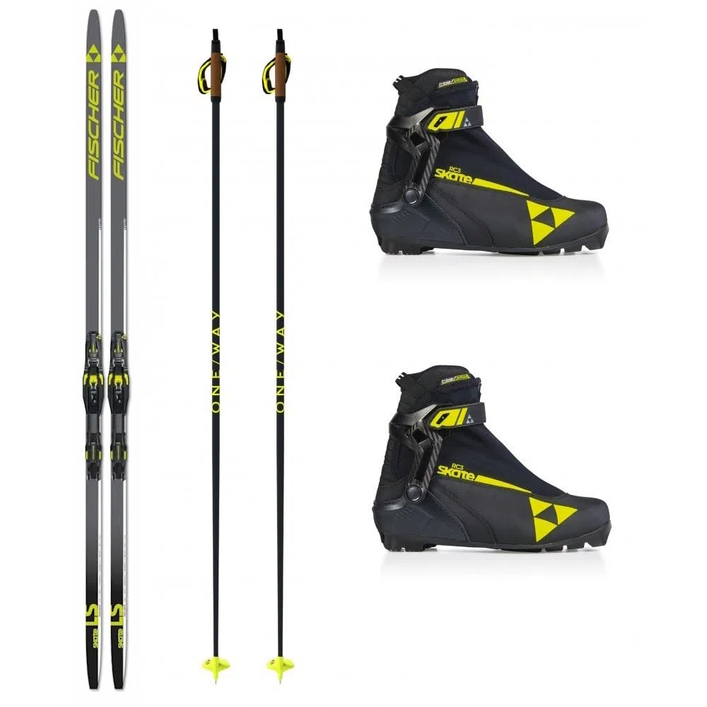 Fischer Langlaufski-Set LS Skate Skating Skier + Bindung + Schuhe + Stöcke
