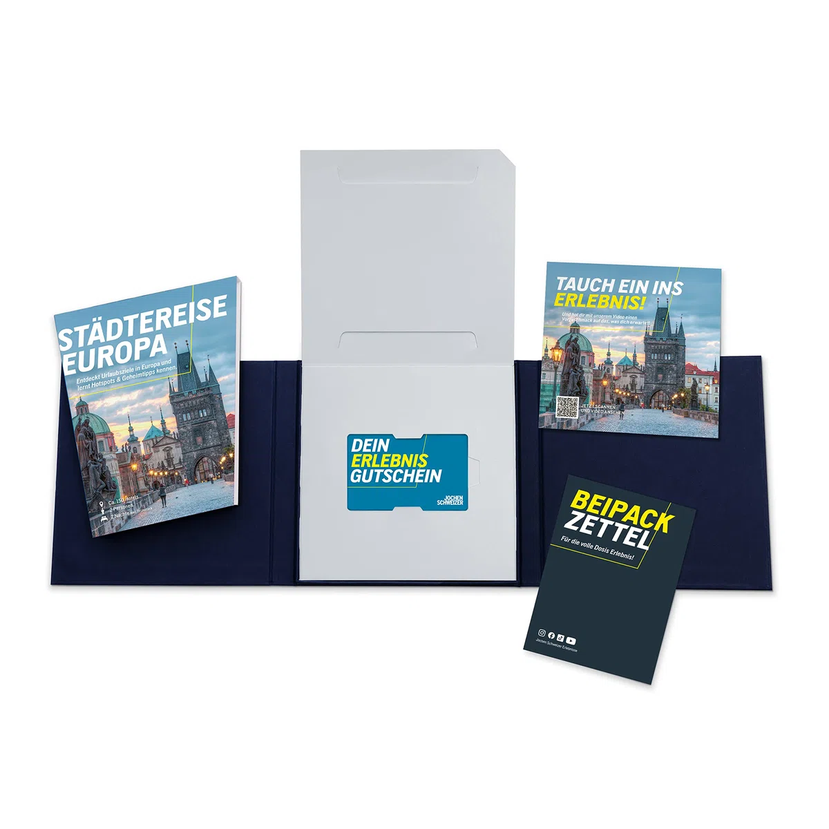 JOCHEN SCHWEIZER Geschenkbox Städtereise Europa, ca. 150 Hotels in 9 Ländern, Hotel-Gutschein für 2 Personen
