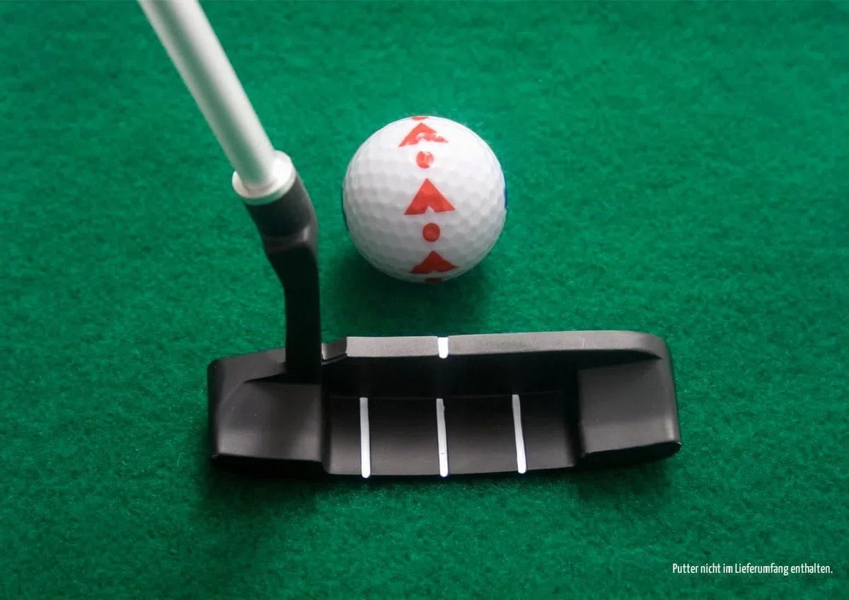 PGA Tour Unisex Ball, Ausrichtungswerkzeug und Trainingsdvd 1,8 m Puttingmatte mit Führungsball, Grün, UK
