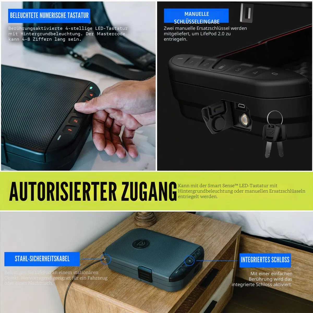 VAULTEK LifePod 2.0 + SlingBag Bundle Sichere wasserdichte robuste Schlossbox mit mitgeliefertem SlingBag Ultimate Travel System (Covert Black LifePod 2.0 + SlingBag)