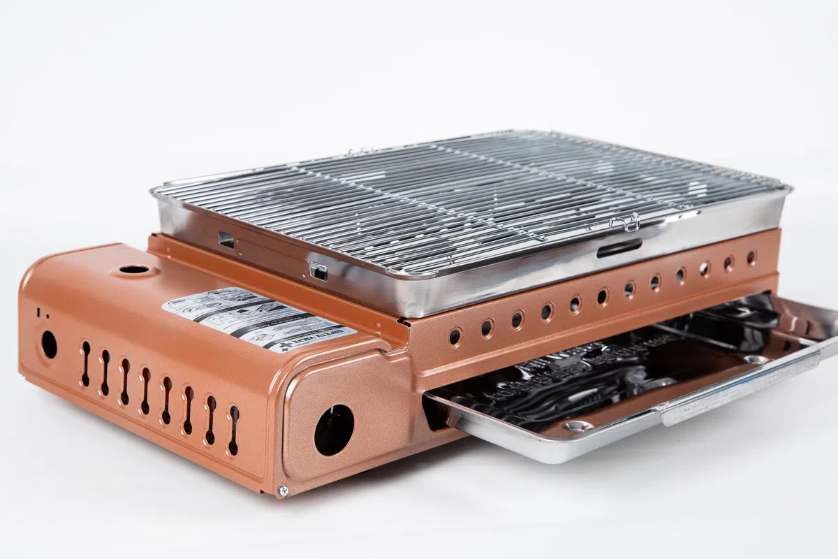 Lucky Flame LF-90GD(XL) Gasgrill/Campinggrill für MSF-1A 227g Kartuschen, Piezo-Zündung und Automatischer Gasabschaltung